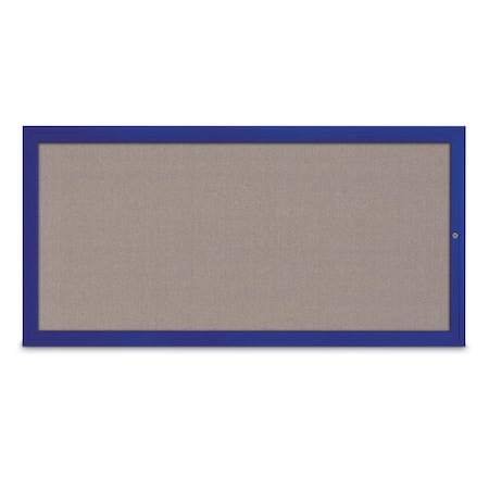 United Visual Products Slim Enclosed Corkboard, 24"x36", Black Alum Frame/Cobalt UVEB2436-BLACK-COBACC